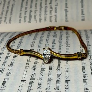 Vintage Avon Curved Bar CZ Chain